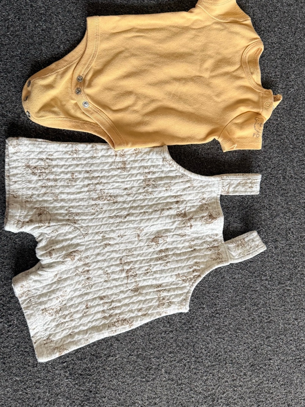 Kids One-Piece Set - Yellow Bodysuit & Cream Quilted Romper